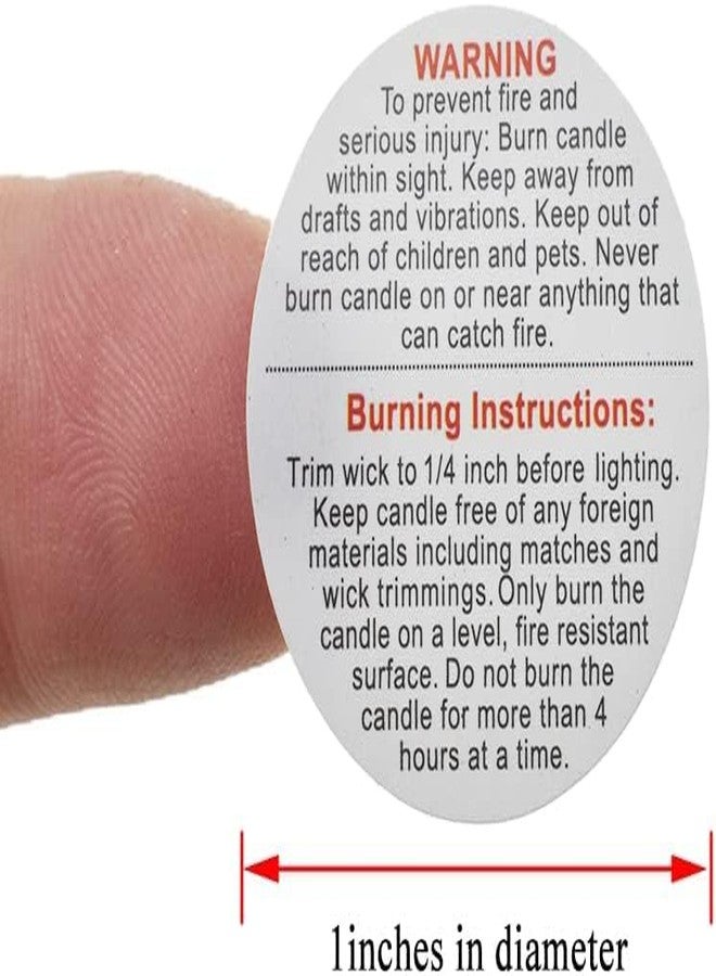 FirstTry Candle Warning Stickers I White Circular Safety Sticker I Waterproof, Easy to Peel I Round Label for Candle Making DIY Candle Jars Container and Tins - 500 Pcs (1 Inch) - Image 2